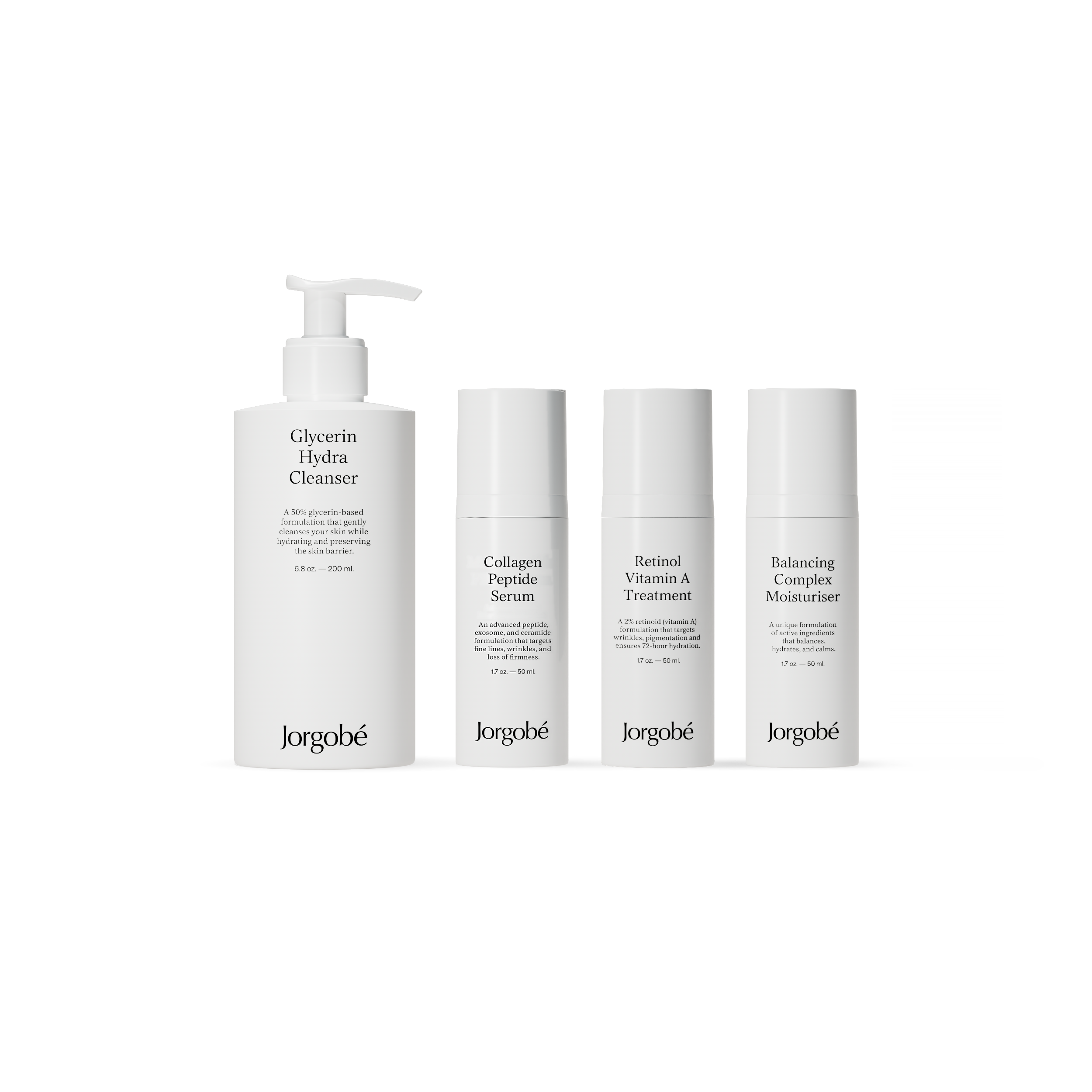 Fine Lines & Wrinkles Regimen, de fyra produkterna i rutinen